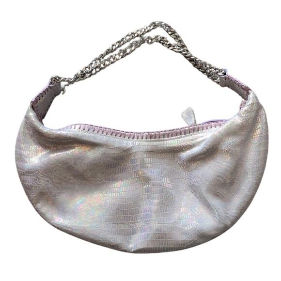 Carlos Falchi Purple Leather Shoulder Bag | Top Zip Evening Purse - Picture 2 of 6